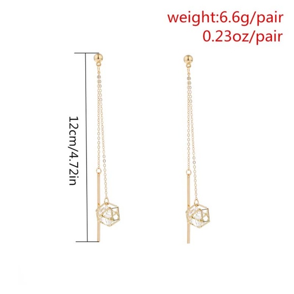 Clearance🔥Diamond and String Earrings - Picture 9 of 9